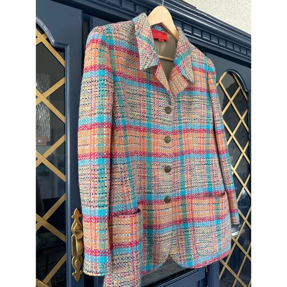 NWT Emanuel Ungaro Paris Parallele Tweed wool blazer 90's vintage 16 XL - Picture 8 of 16